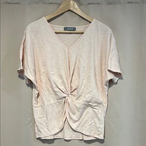 Blush V-Neck Twist Tee